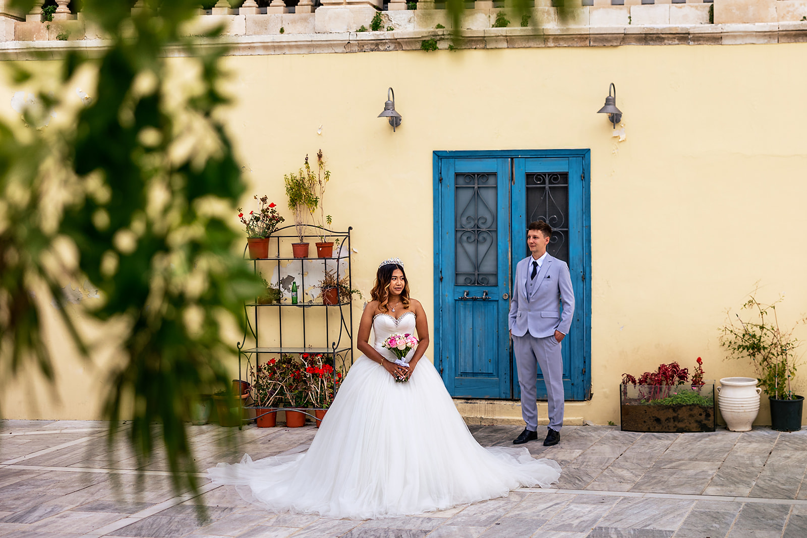 Paphos Town Hall Wedding Bride and Groom