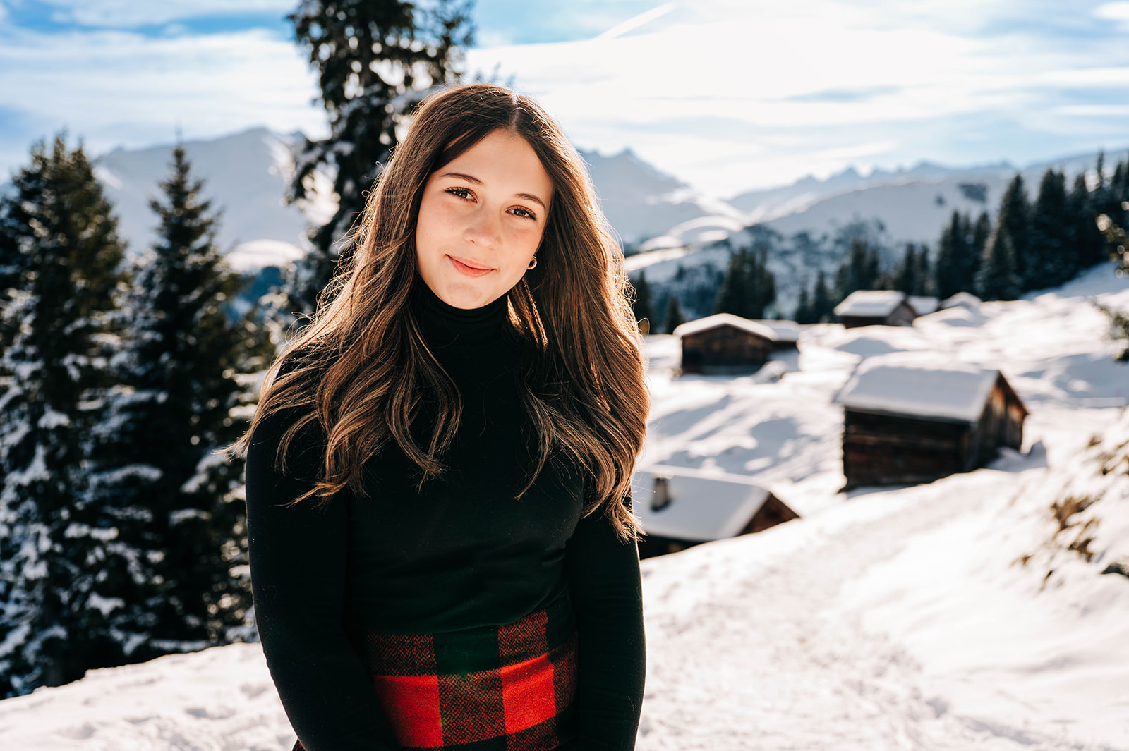 Teenager Swiss Alps Portraits Winter Snow