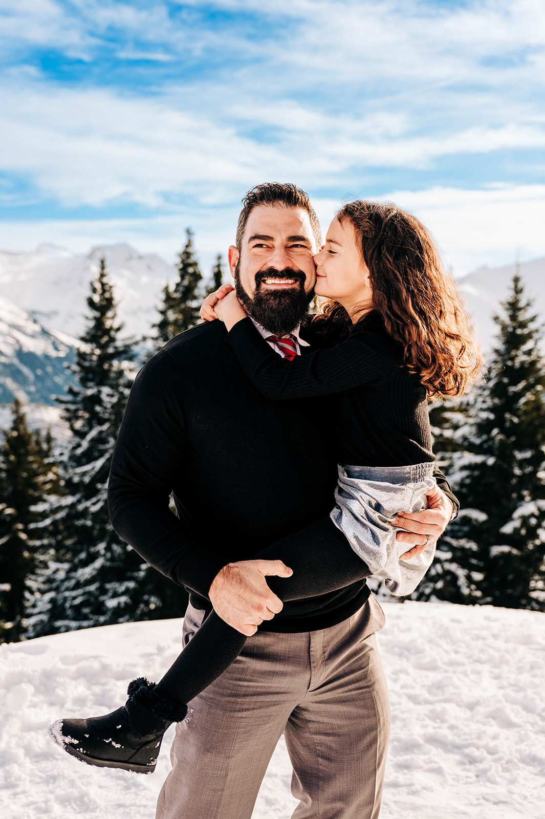Swiss Family Photos Switzerland Photographer Father and Daughter Snow Winter