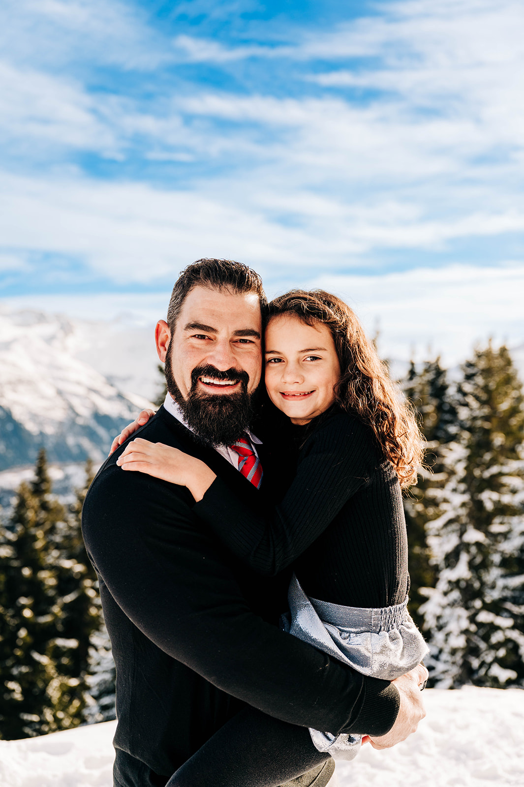 Father and Daughter Swiss Alp Family Photos Switzerland Winter Photography