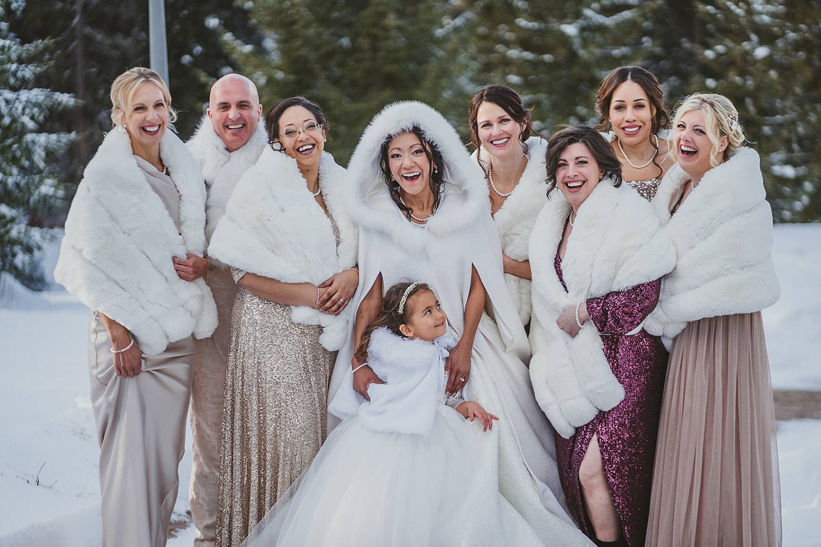 A bridal party in the Interalpen Hotel in the Tyrol in Austria