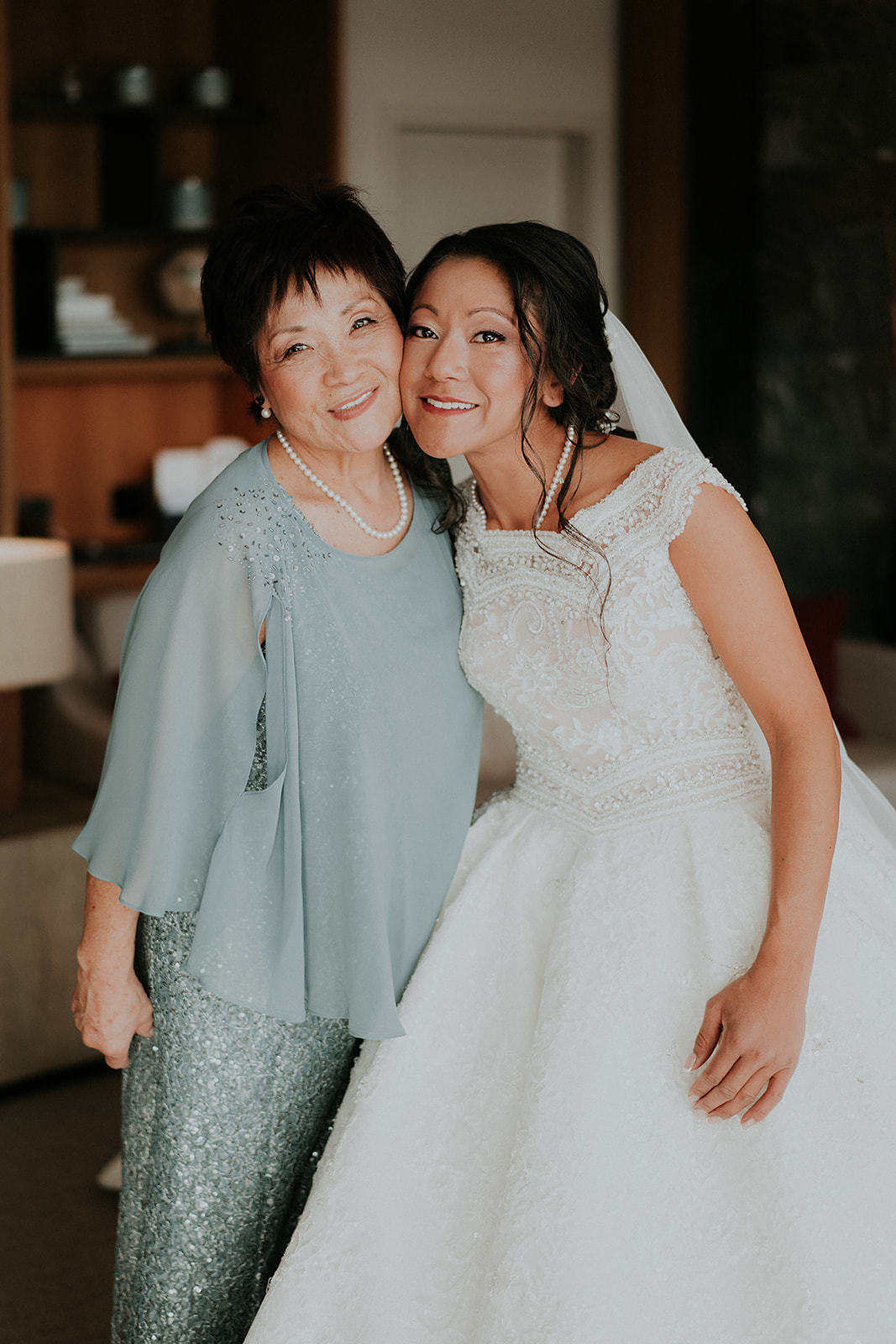 Bride and mother of bride in the  Interalpen Hotel in the Tyrol