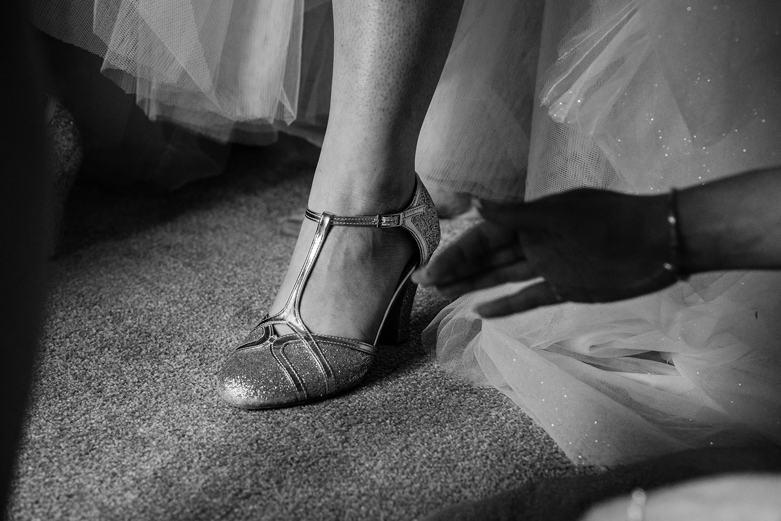 bridal shoe close up Zara Davis Wedding Photography Cotswolds Grittleton House Gloucestershire Wiltshire