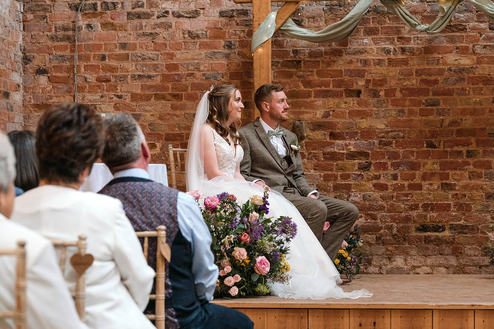 Zara Davis Wedding Photography Milton End Barn Arlingham Gloucestershire Cheltenham Cotswolds listening to vows