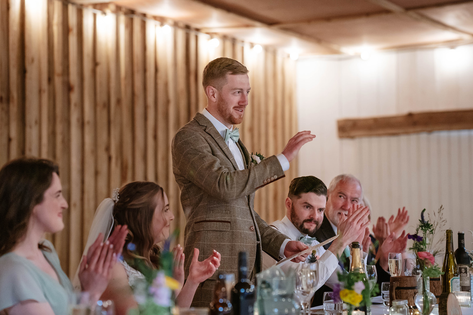 Zara Davis Wedding Photography Milton End Barn Arlingham Gloucestershire Cheltenham Cotswolds grooms speech