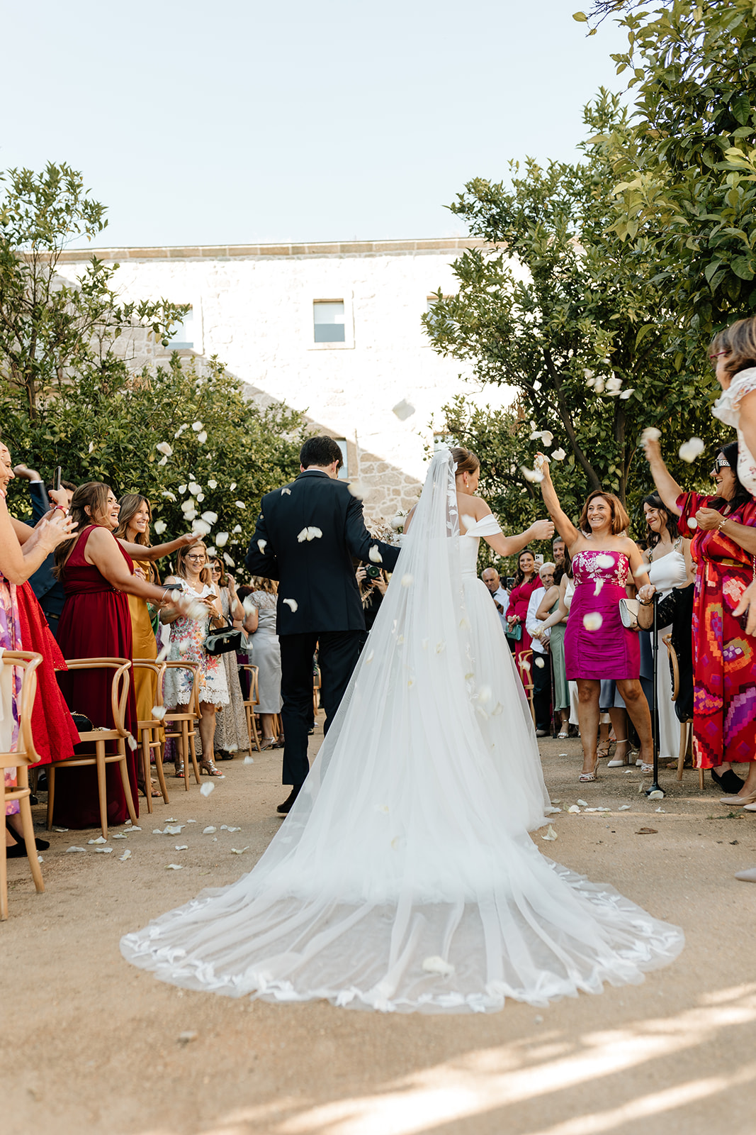 A couple who got married in a Souto Moura venue near Porto, Portugal, Europe.