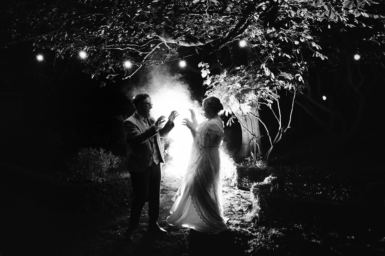 night time wedding photo thriller