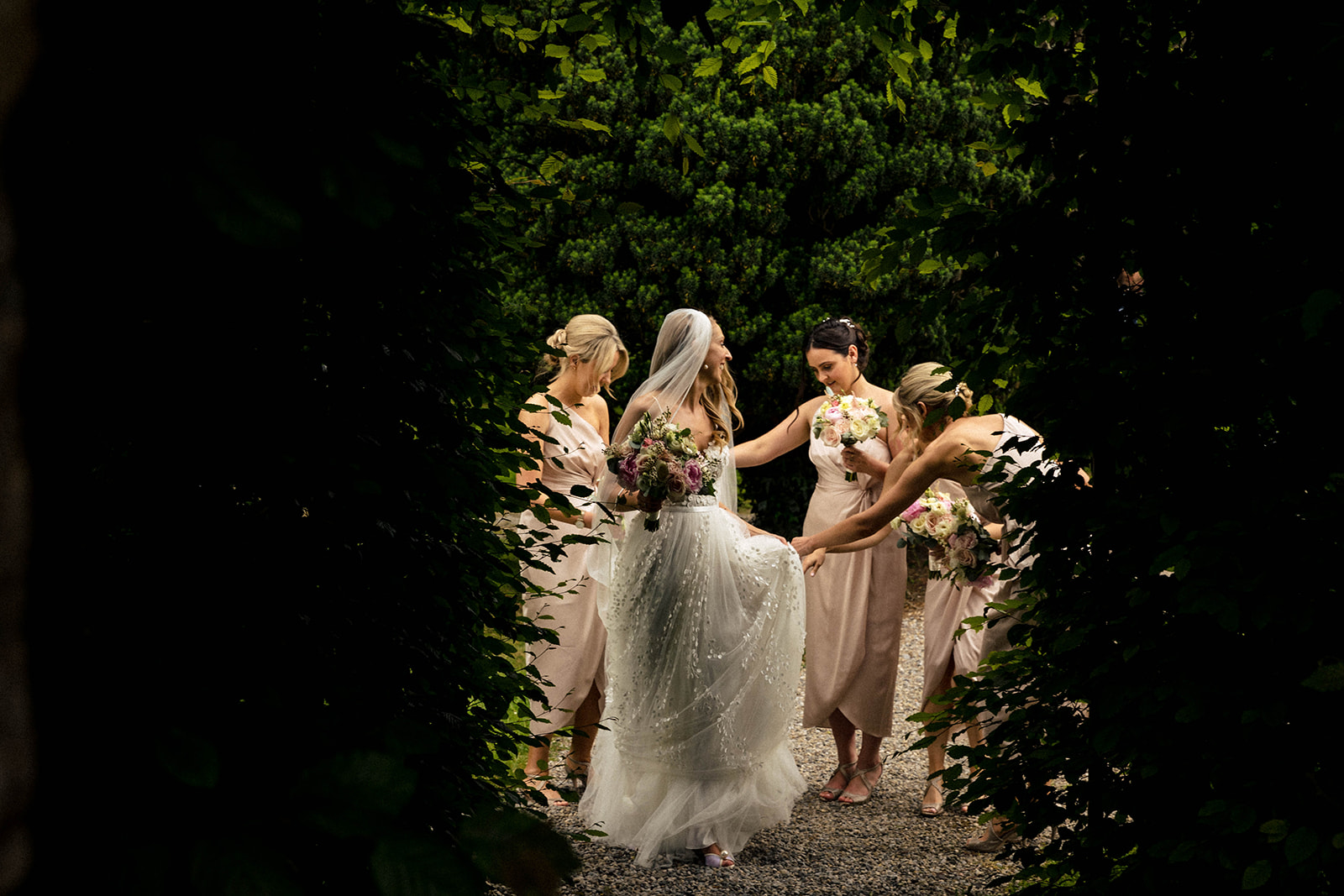 through the trees bride in durrow castle