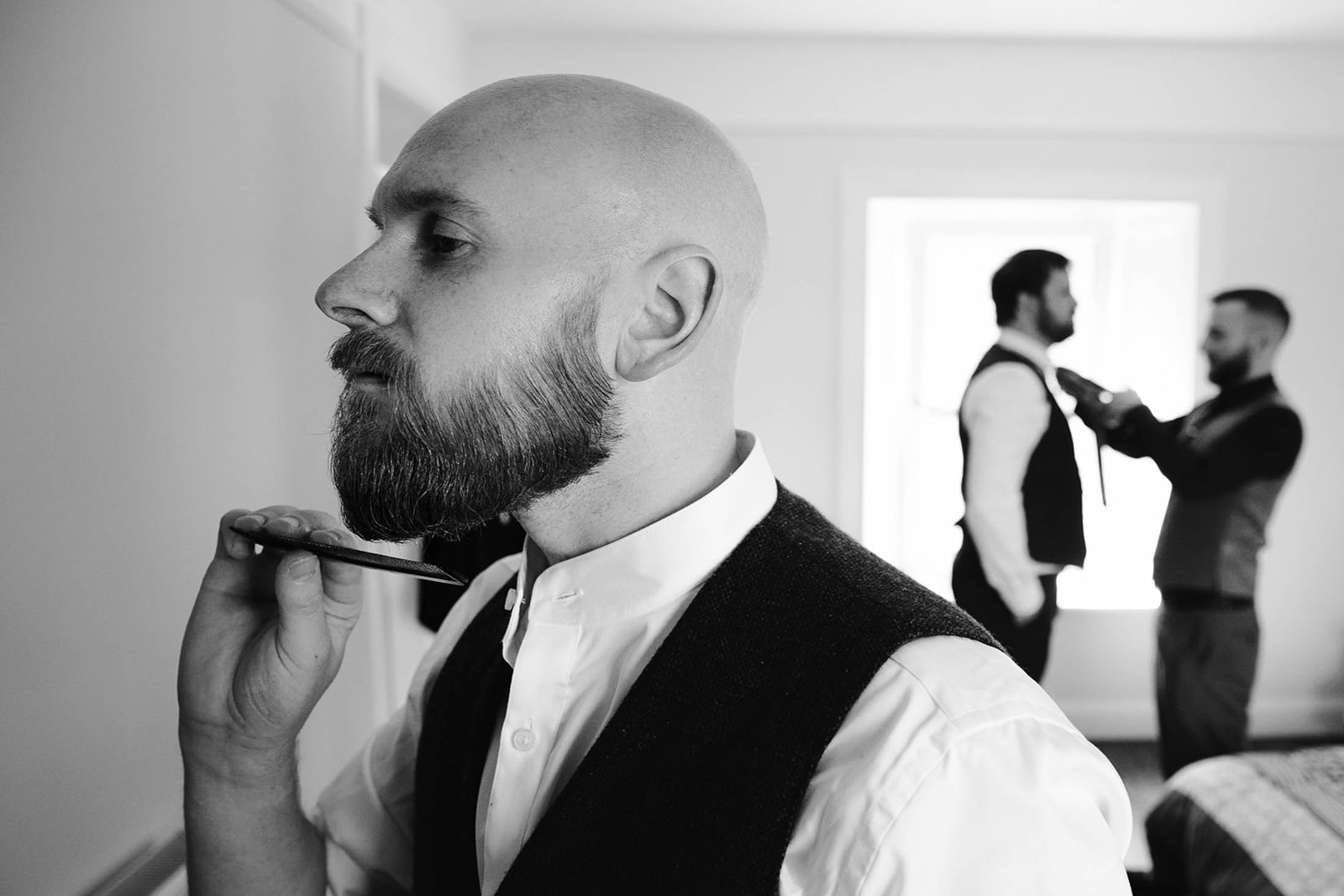 groom shaving