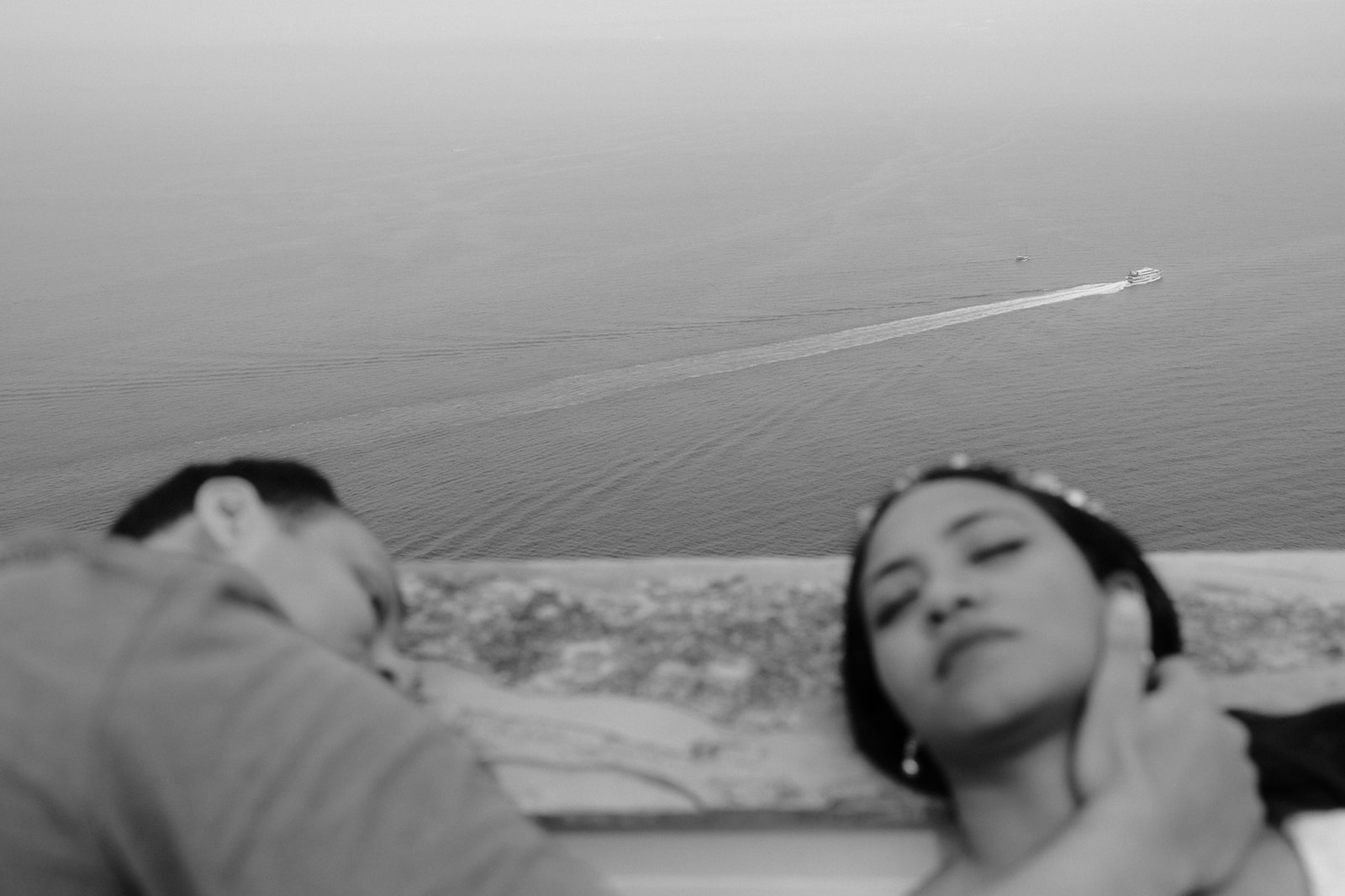 Wedding couple at photo shoot at their elopement wedding on beautiful island of Capri