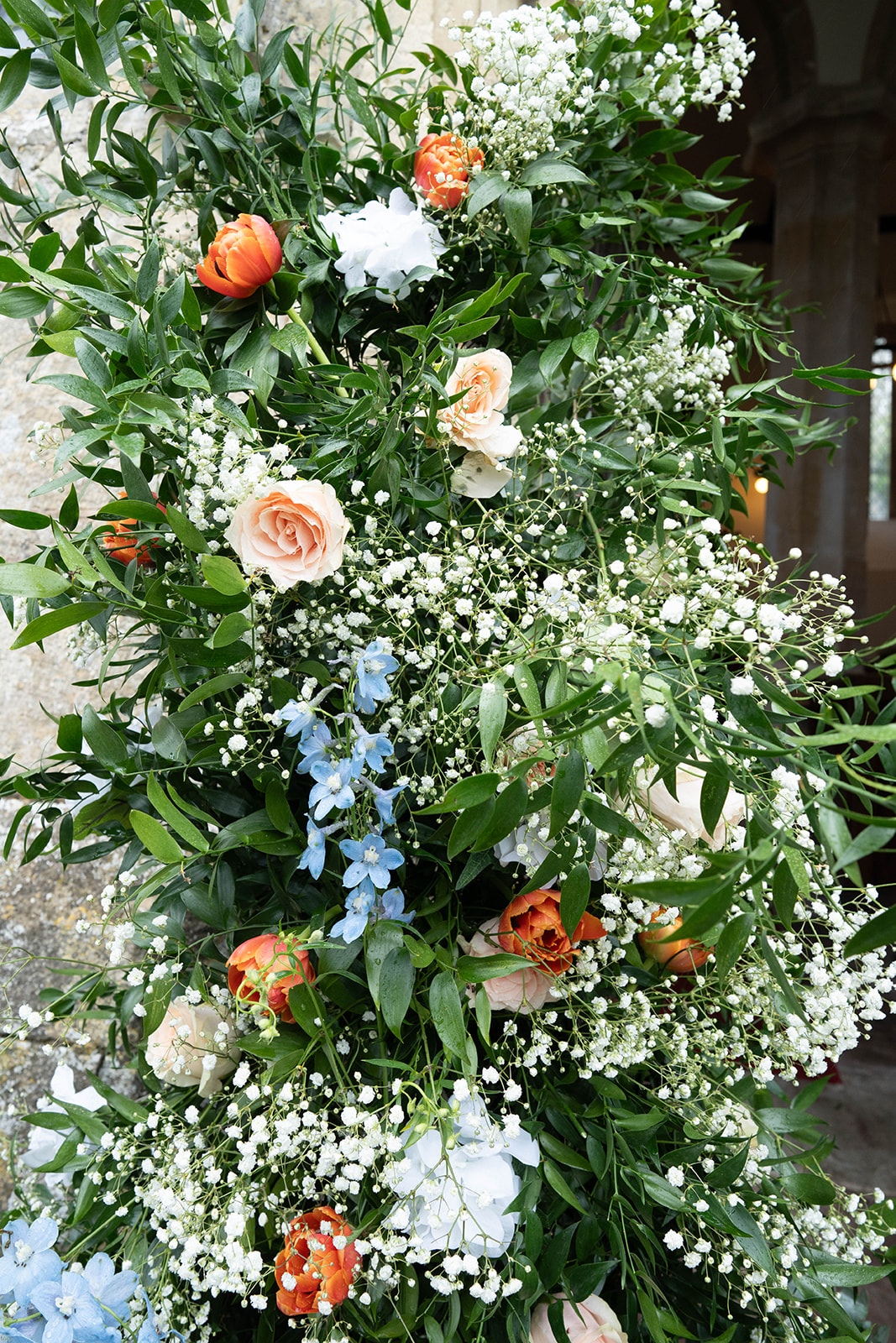 Zara Davis Wedding Photography Moor Farm Moreton Valance Gloucestershire Cotswolds Church Flowers by Fay Spring