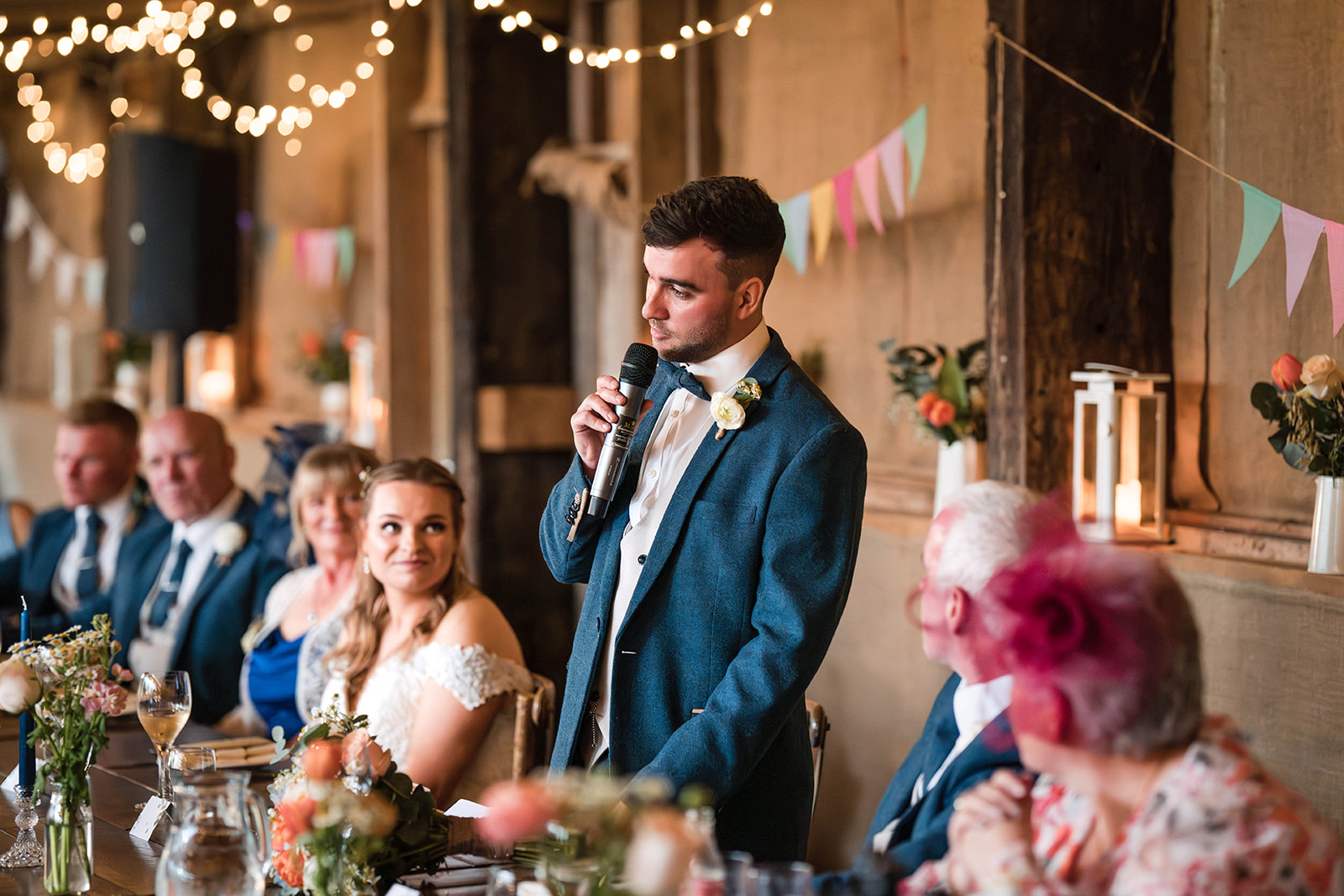 Zara Davis Wedding Photography Moor Farm Moreton Valance Gloucestershire Cotswolds groom speech