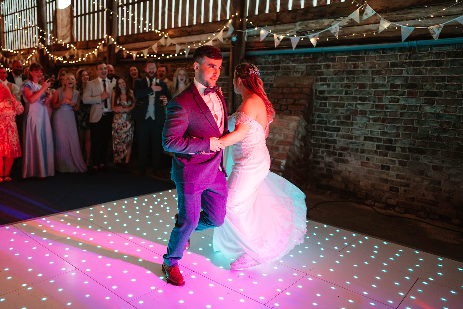 Zara Davis Wedding Photography Moor Farm Moreton Valance Gloucestershire Cotswolds spinning around dancefloor