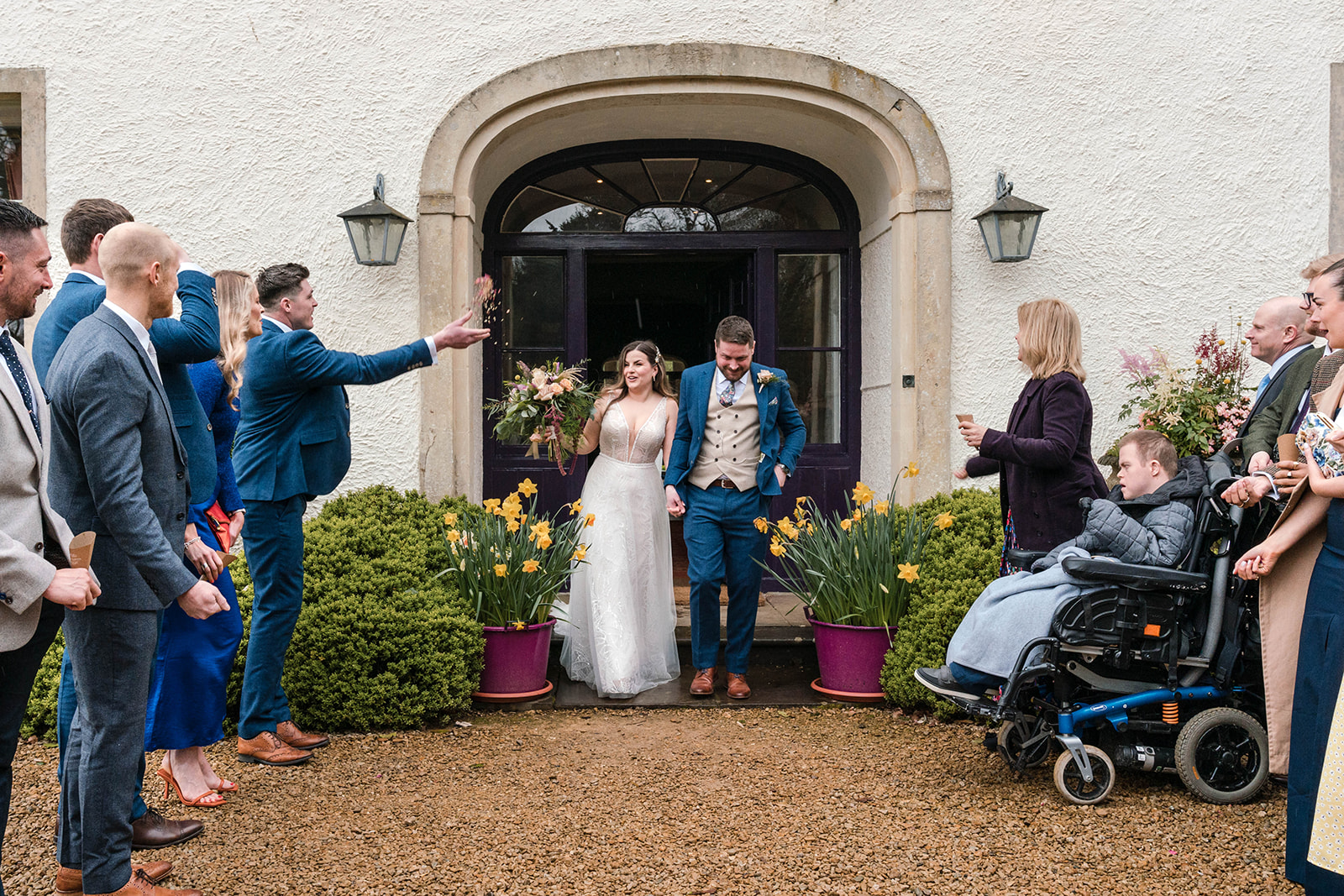 confetti walk Matara Wedding Zara Davis Photography Cotswolds Gloucestershire Cheltenham Stroud