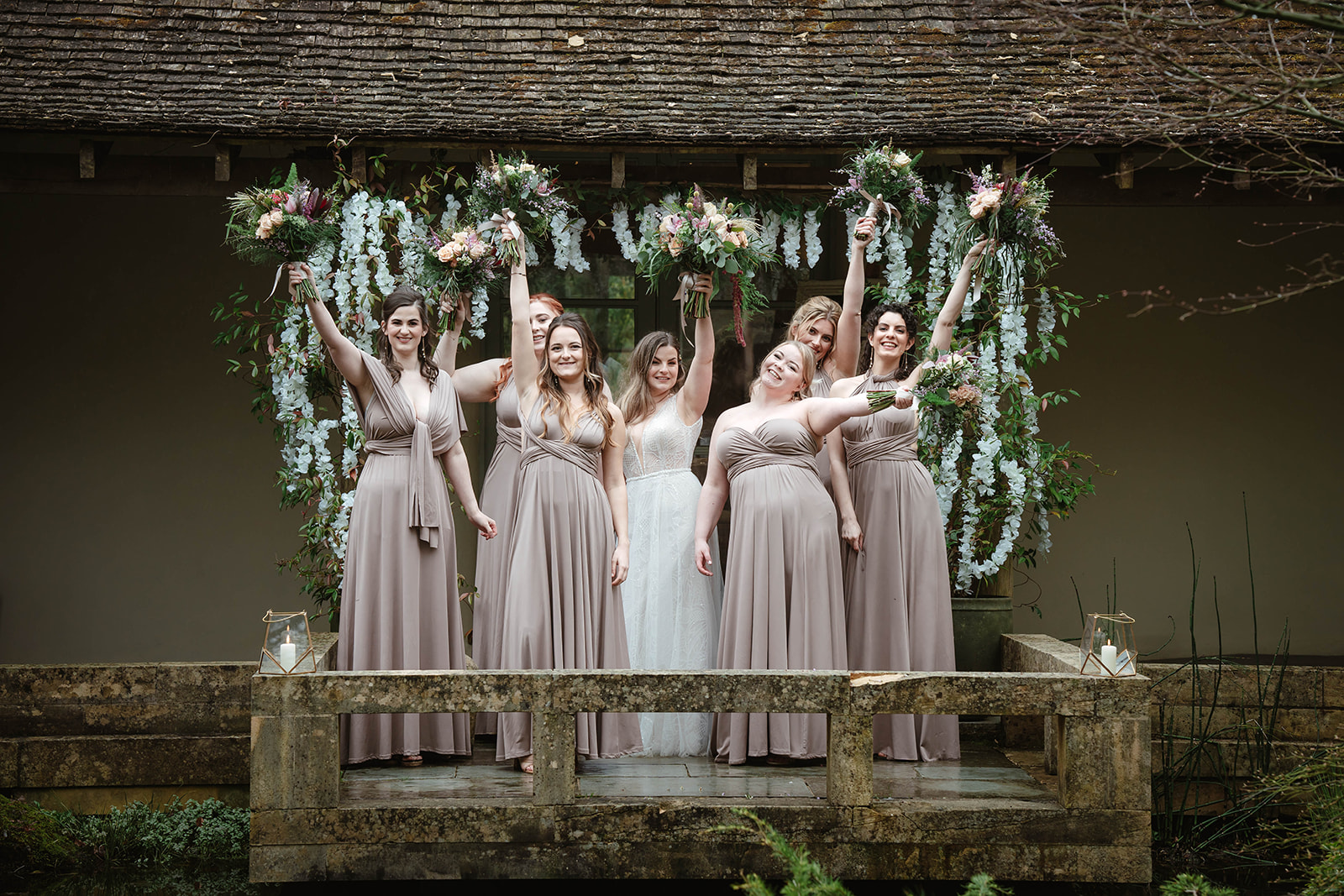 bride bridesmaids fun Matara Wedding Zara Davis Photography Cotswolds Gloucestershire Cheltenham Stroud