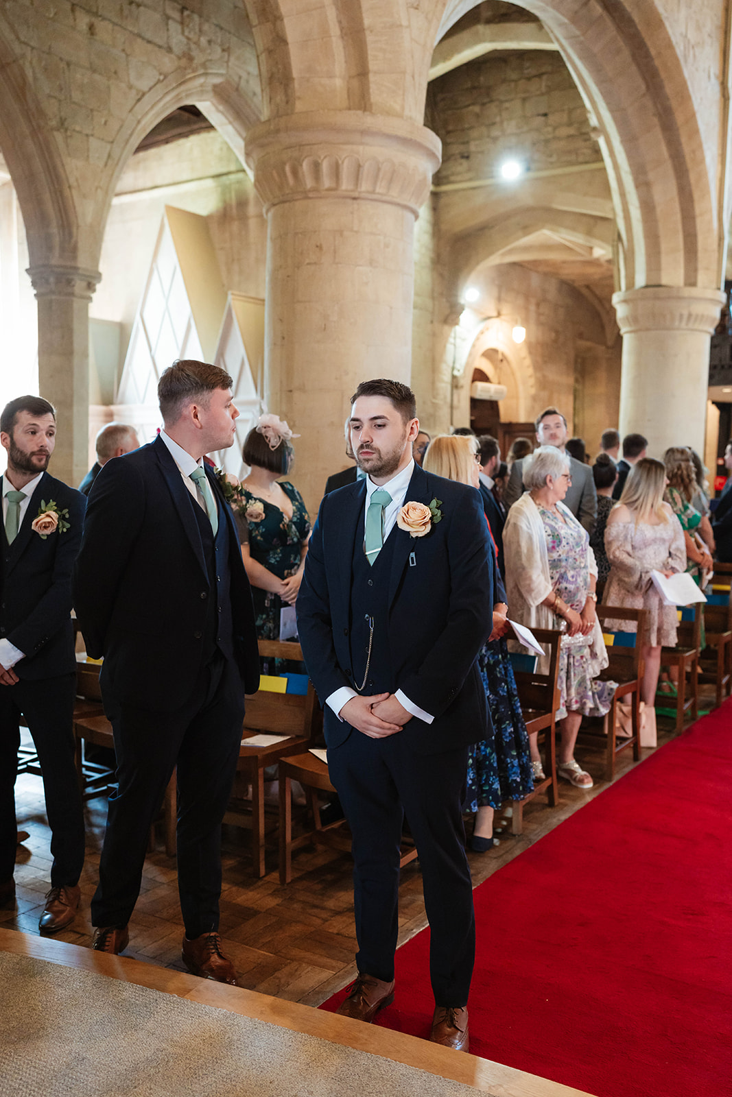 Dumbleton Hall Zara Davis Wedding Photography Worcestershire Gloucestershire Cotswolds groom waiting at alter
