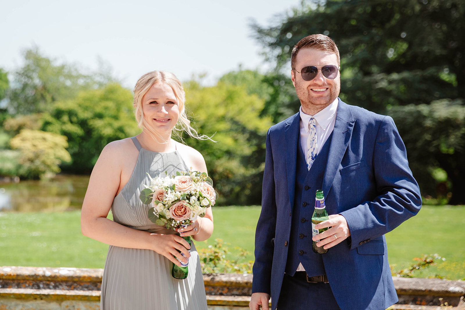 Dumbleton Hall Zara Davis Wedding Photography Worcestershire Gloucestershire Cotswolds guests in the sunshine
