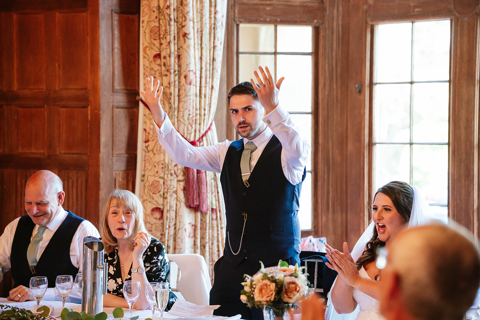 Dumbleton Hall Zara Davis Wedding Photography Worcestershire Gloucestershire Cotswolds grooms speech