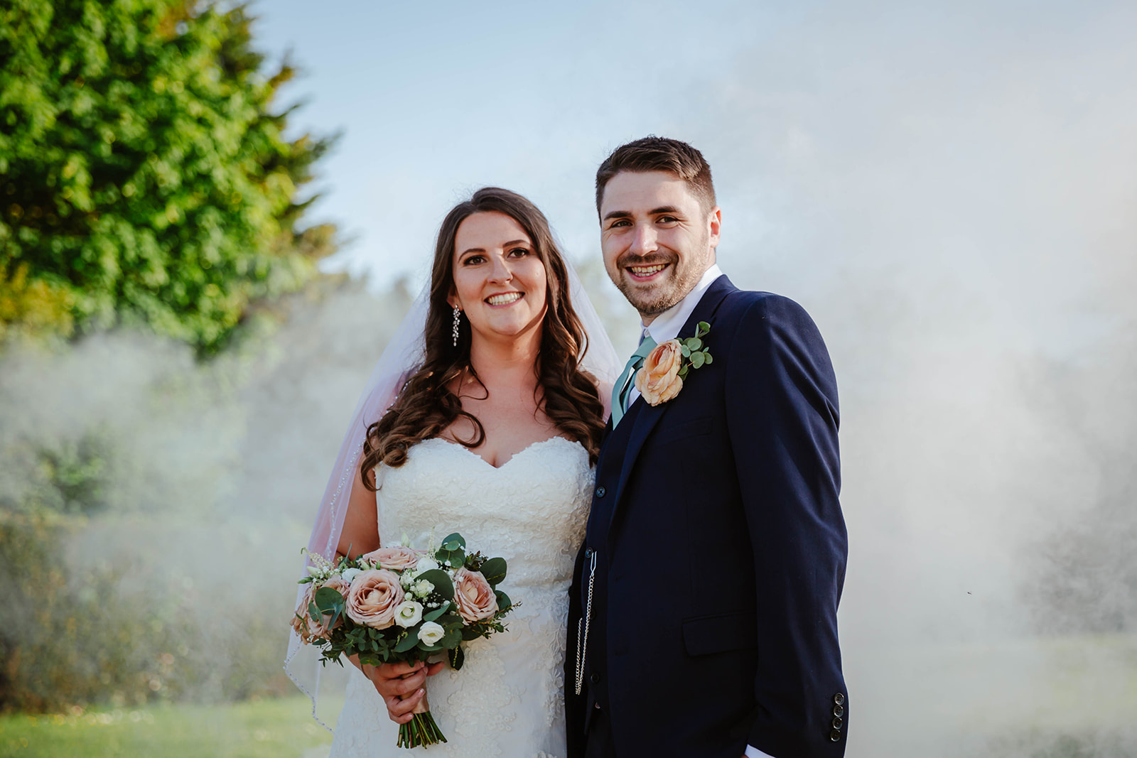 Dumbleton Hall Zara Davis Wedding Photography Worcestershire Gloucestershire Cotswolds smoke bombs bride and groom
