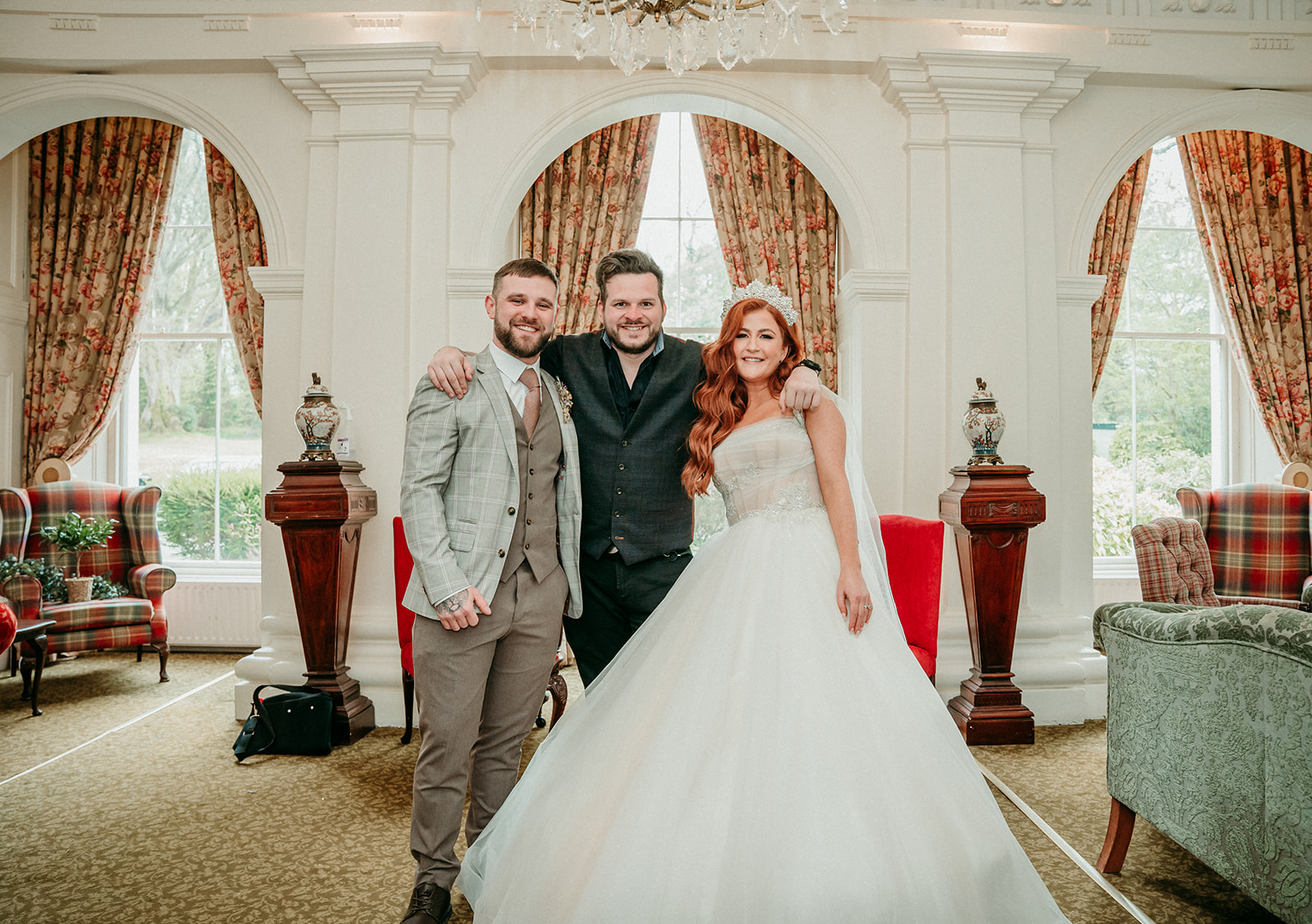 James Aiken photography with newlyweds at the beech hill country house weddings