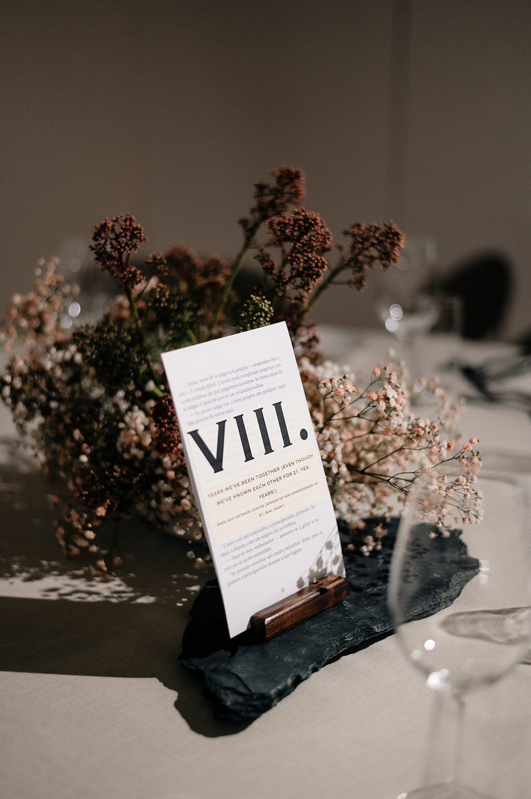 A indoor winter wedding, in December, in a hotel in the Douro Valley, Portugal, Europe.