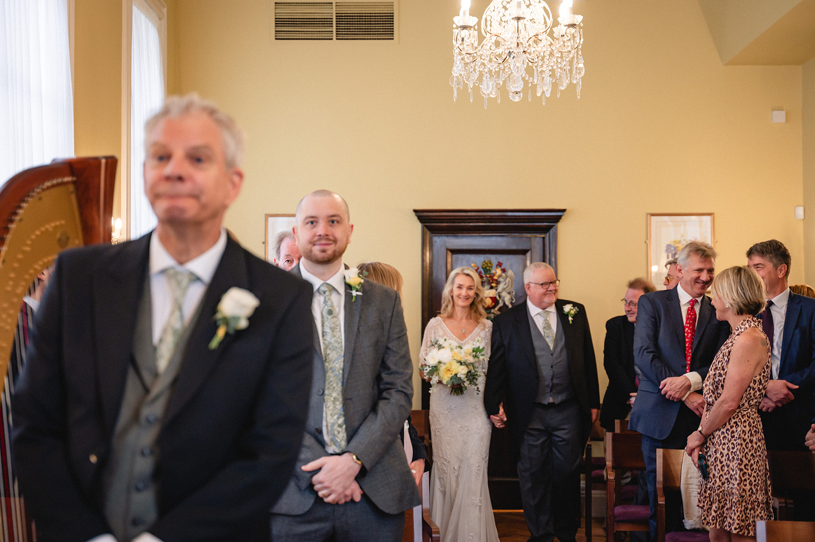 Lindsay and David's wedding ceremony in the Brydon Room at Chelsea Town Hall