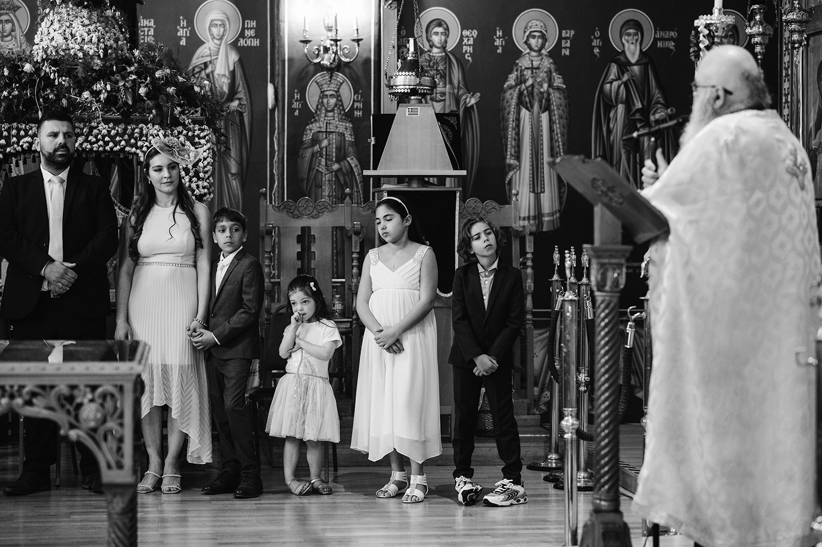 children waiting in the christening ceremony 
