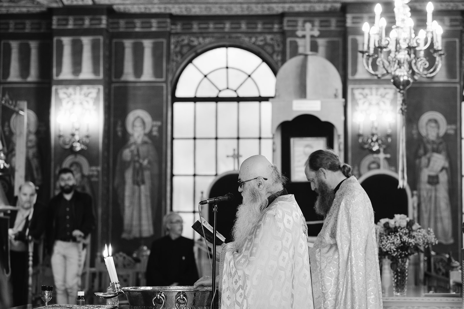 the priests at a greek orthodox christening in erdington birmingham