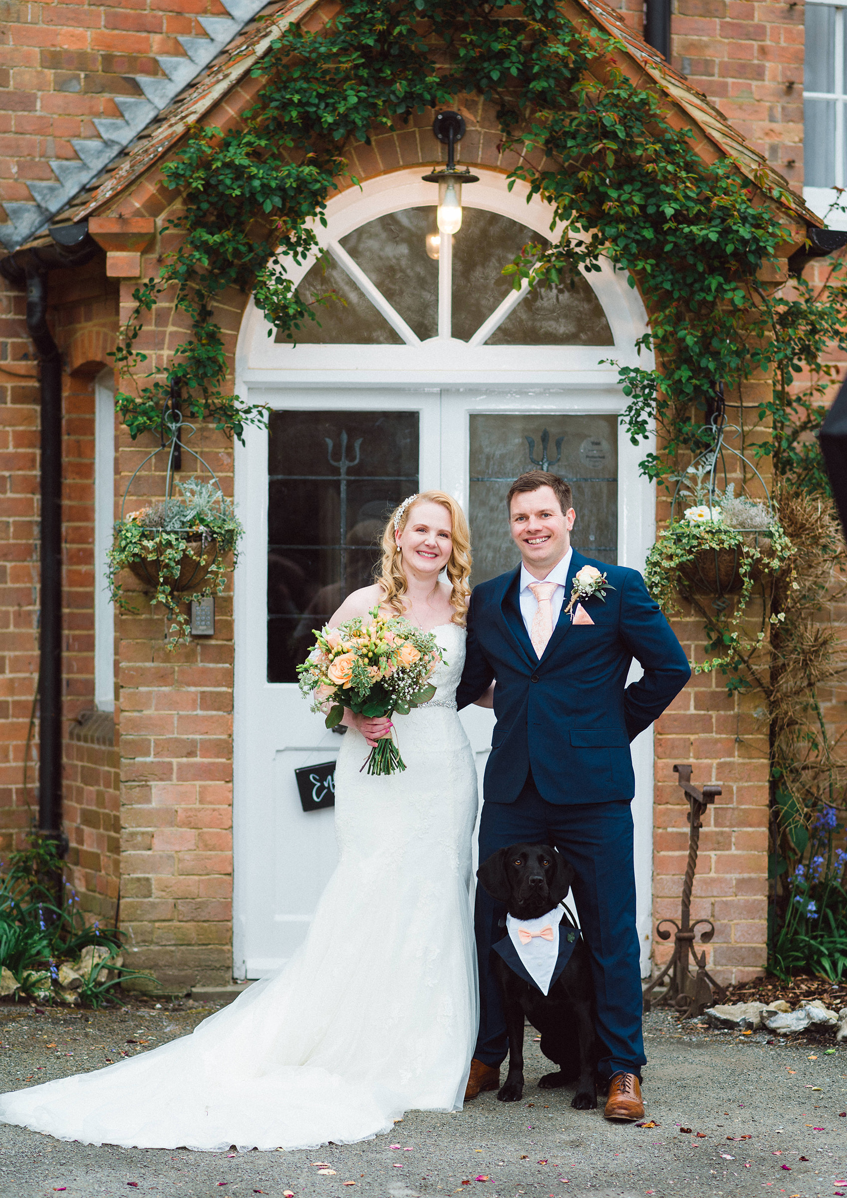 Lewis and Sarah exchanging vows at The Old Rectory, Berkshire wedding venue.