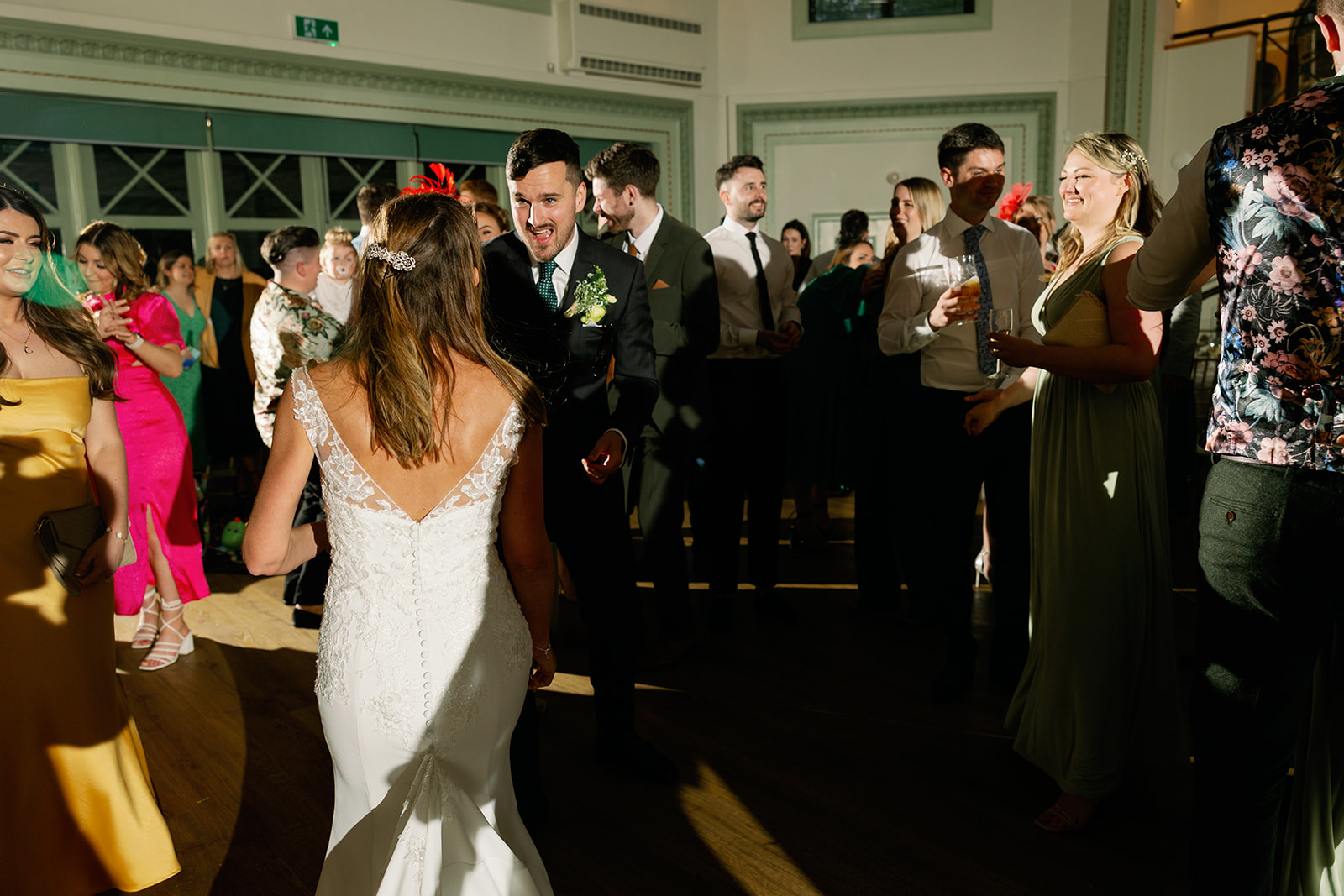 Dancing in the evening at a wedding in North Yorkshire 
