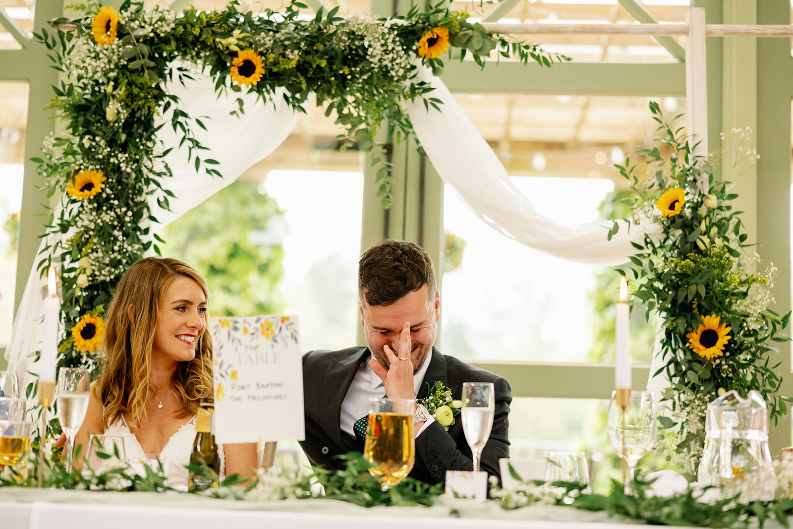 Reactions of speeches at a wedding in Harrogate 