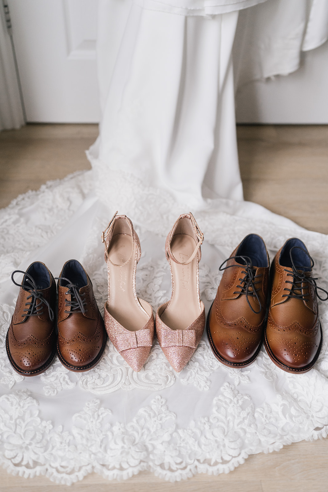 Bride and sons wedding shoes 