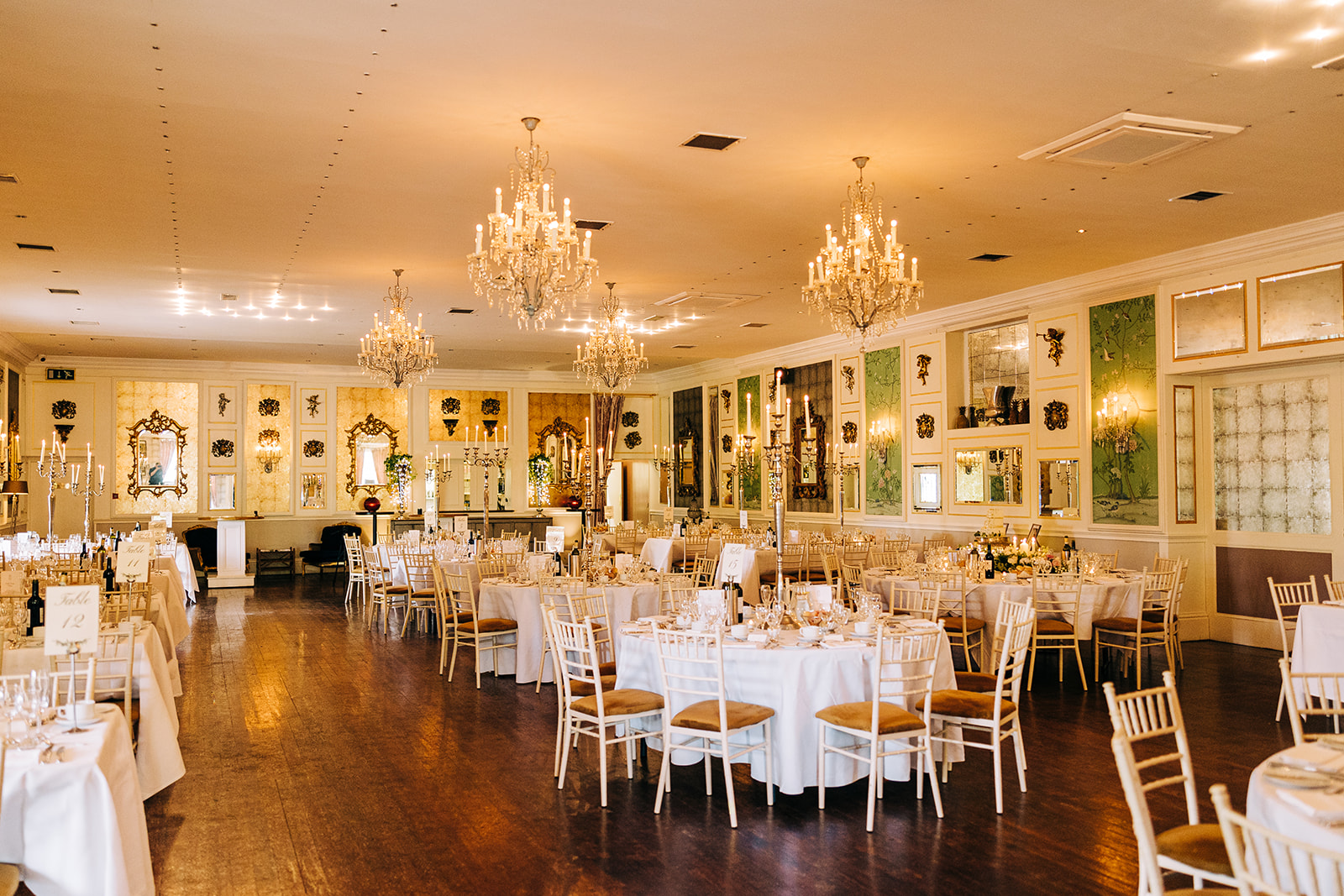 inside view of castle durrow's wedding reception room