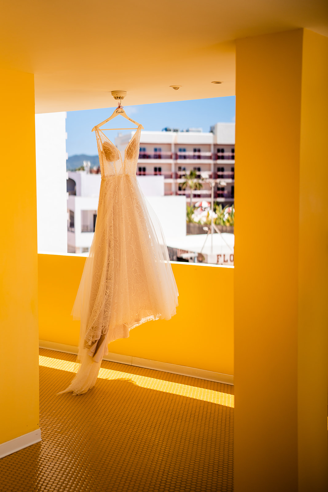 Paradiso art hotel, Ibiza, wedding dress