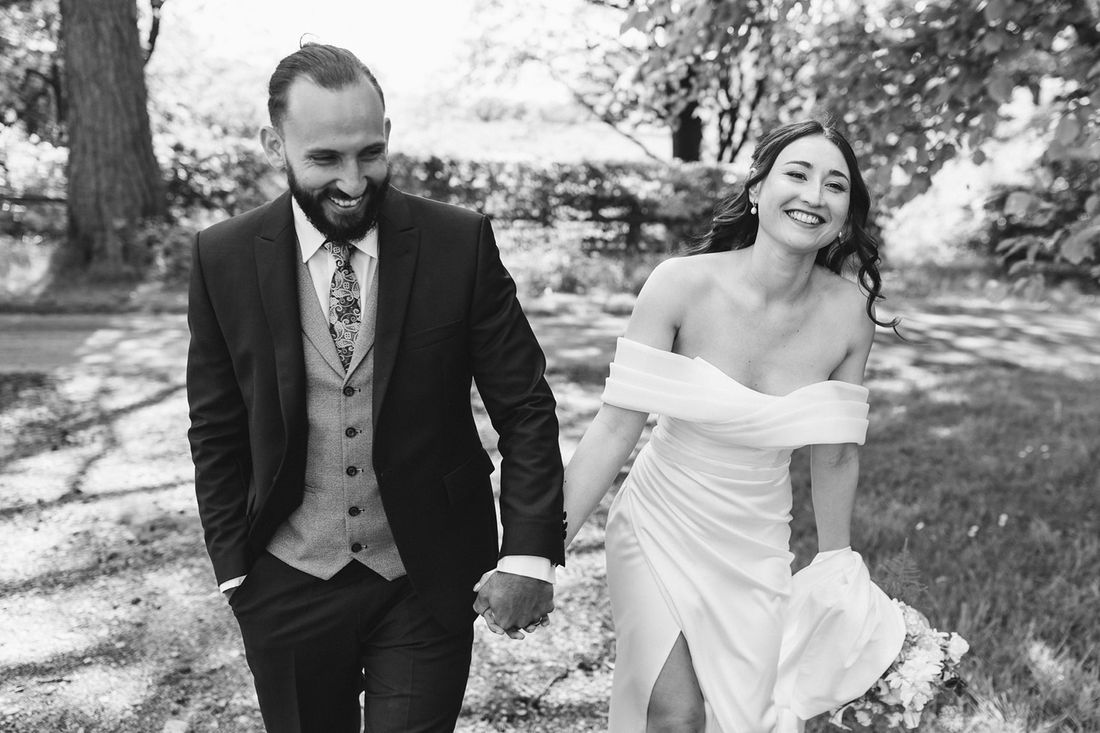 laughter wedding couple 