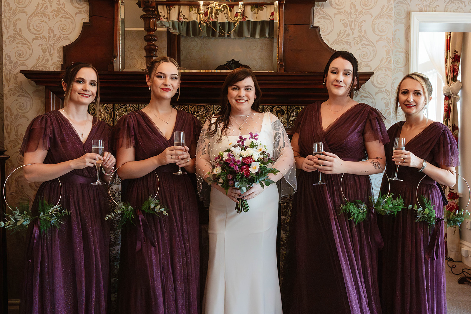bridal party The Speech house Hotel Zara Davis Wedding Photography Gloucestershire Forest of Dean Herefordshire Hereford
