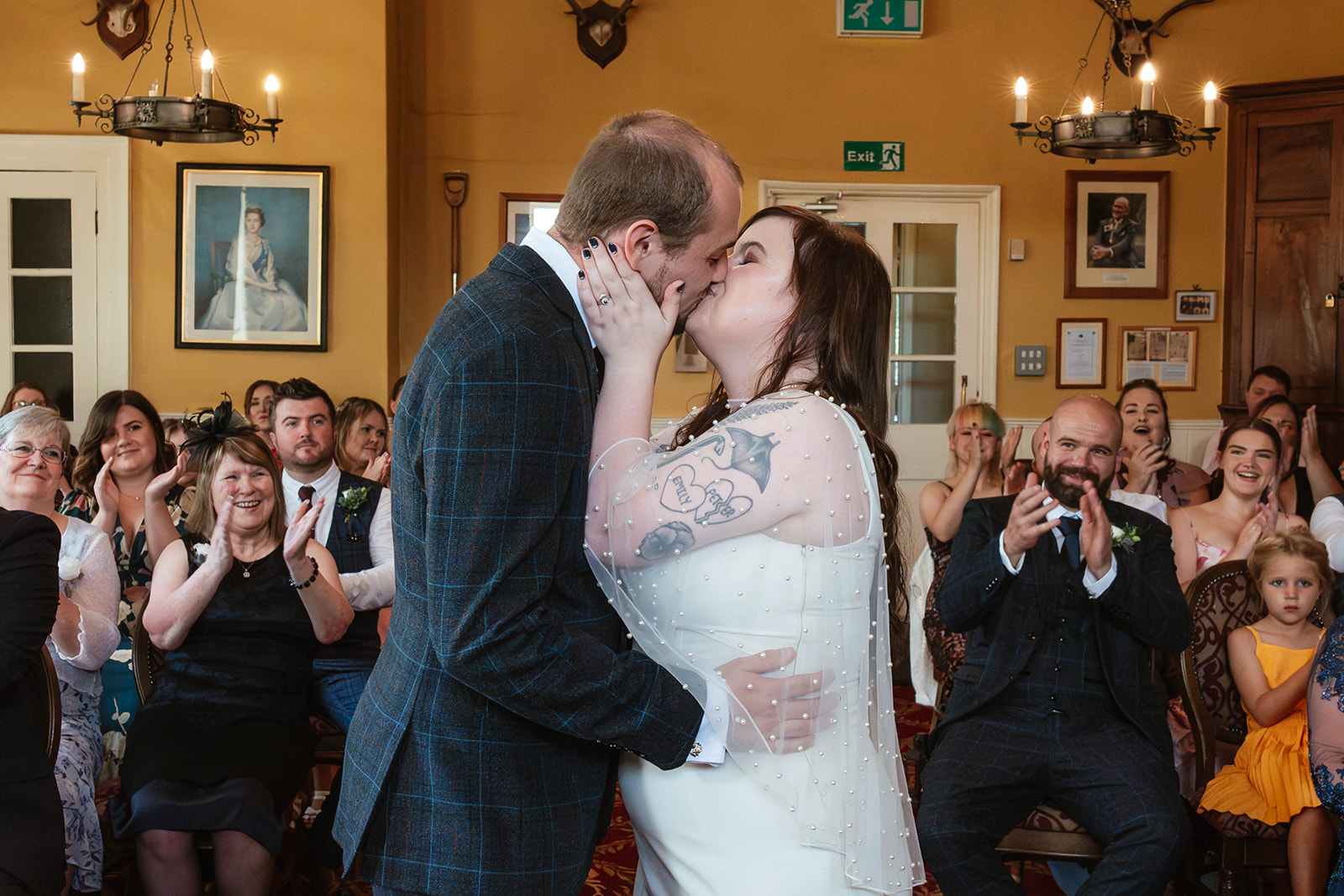 first kiss The Speech house Hotel Zara Davis Wedding Photography Gloucestershire Forest of Dean Herefordshire Hereford