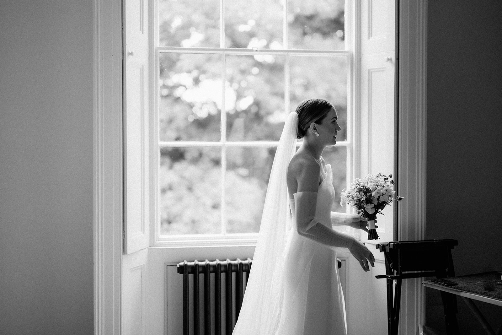 bride getting ready at aswarby rectory
