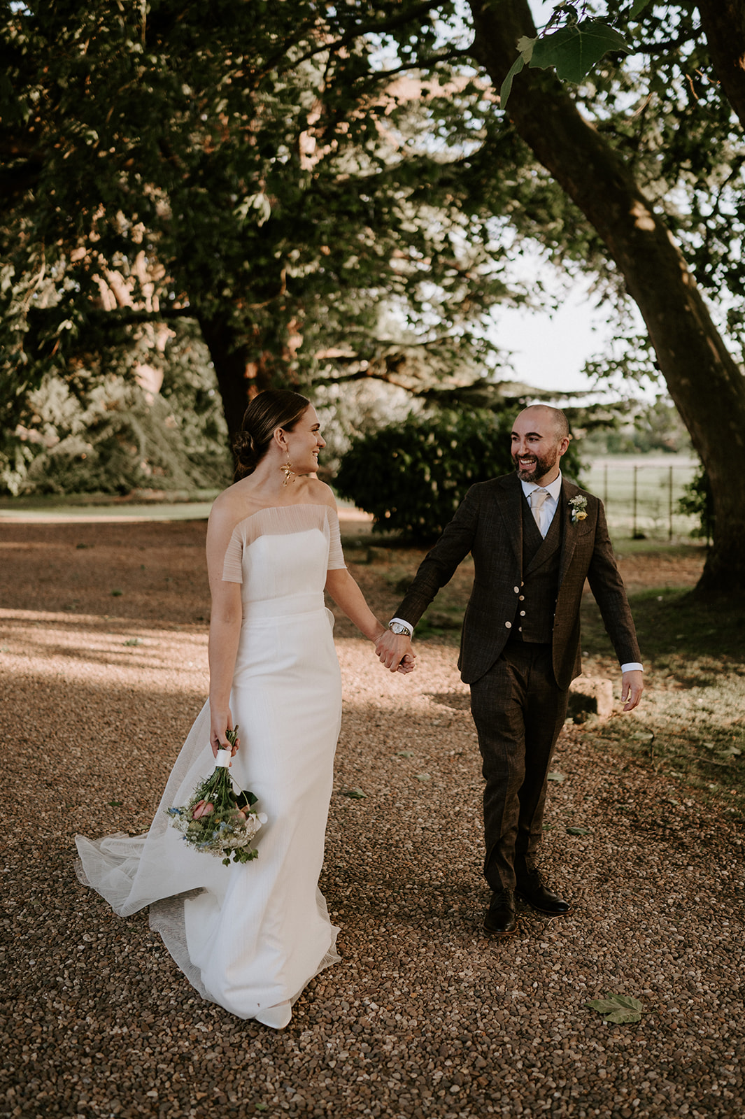 couple at golden hour at aswarby rectory