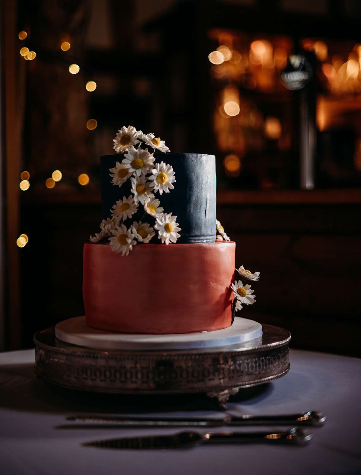 Elegant wedding cake at Clock Barn