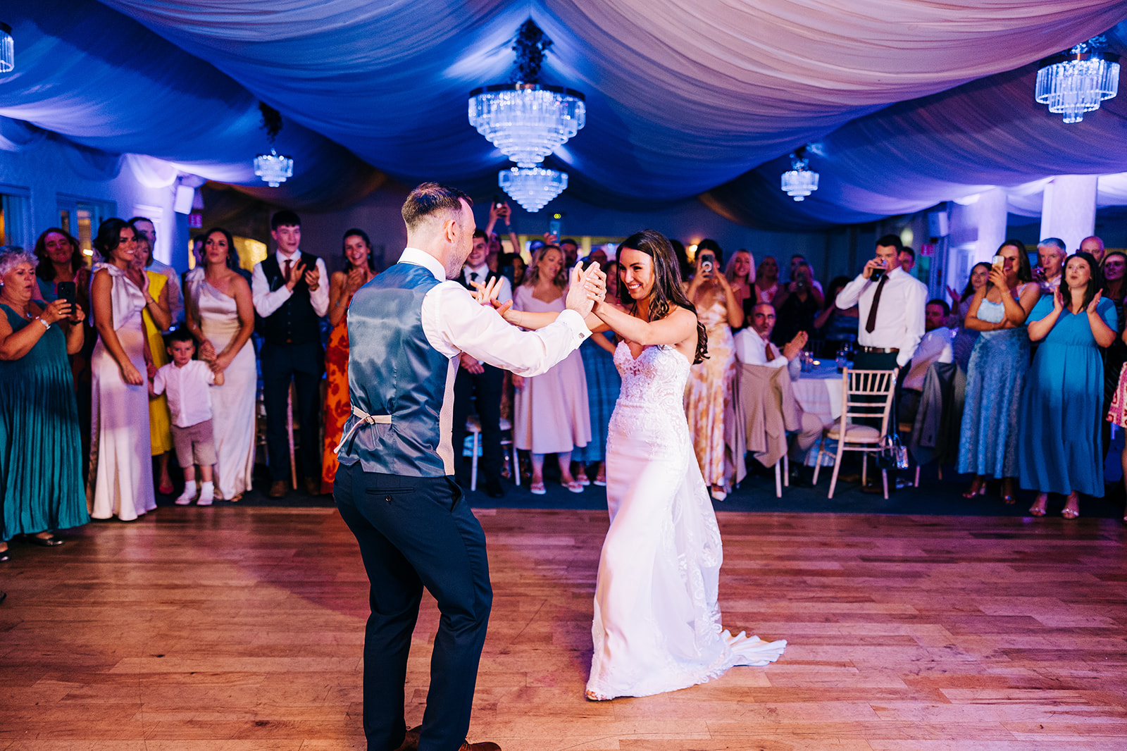 bride and groom dance the night away at Rathsallagh House