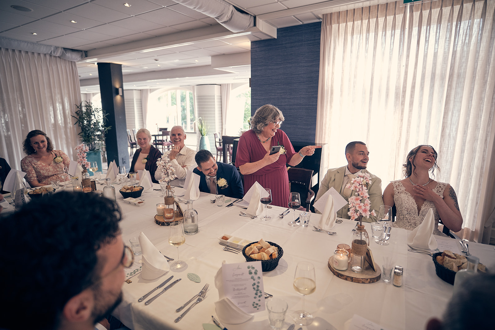 trouwrerportage Wendy en Robin - Het Wapen van Zoetermeer - trouwfotograaf Stefan Segers - diner