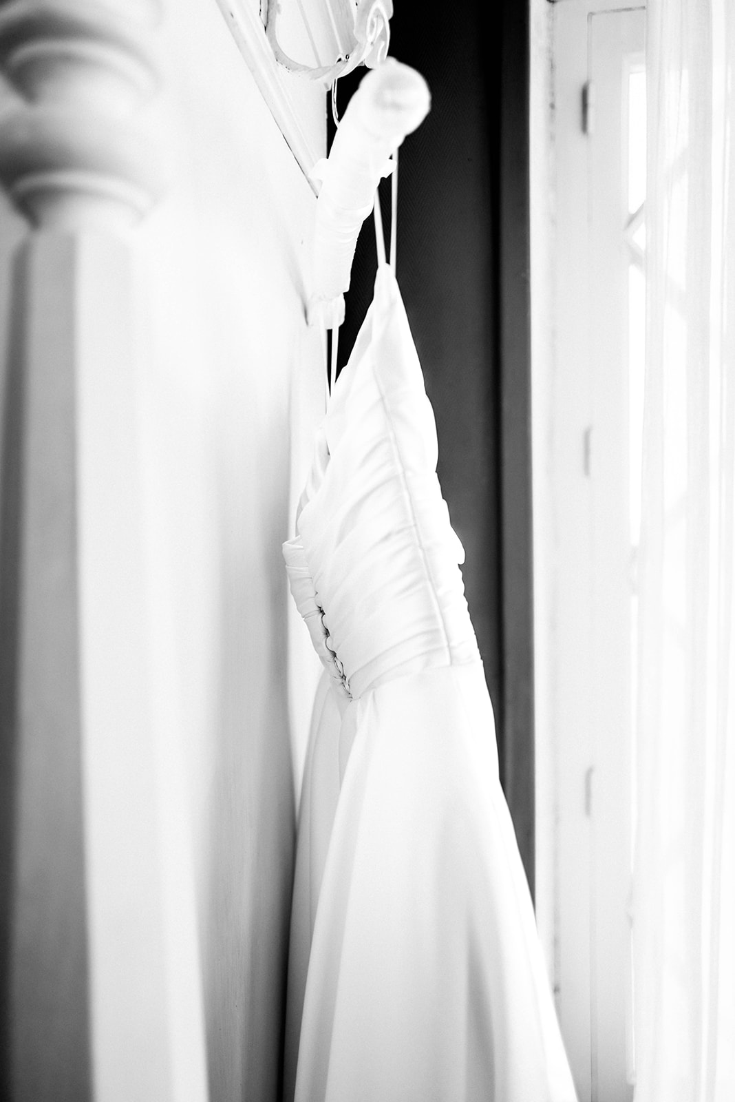 Wedding dress Detail in Black and Whit
