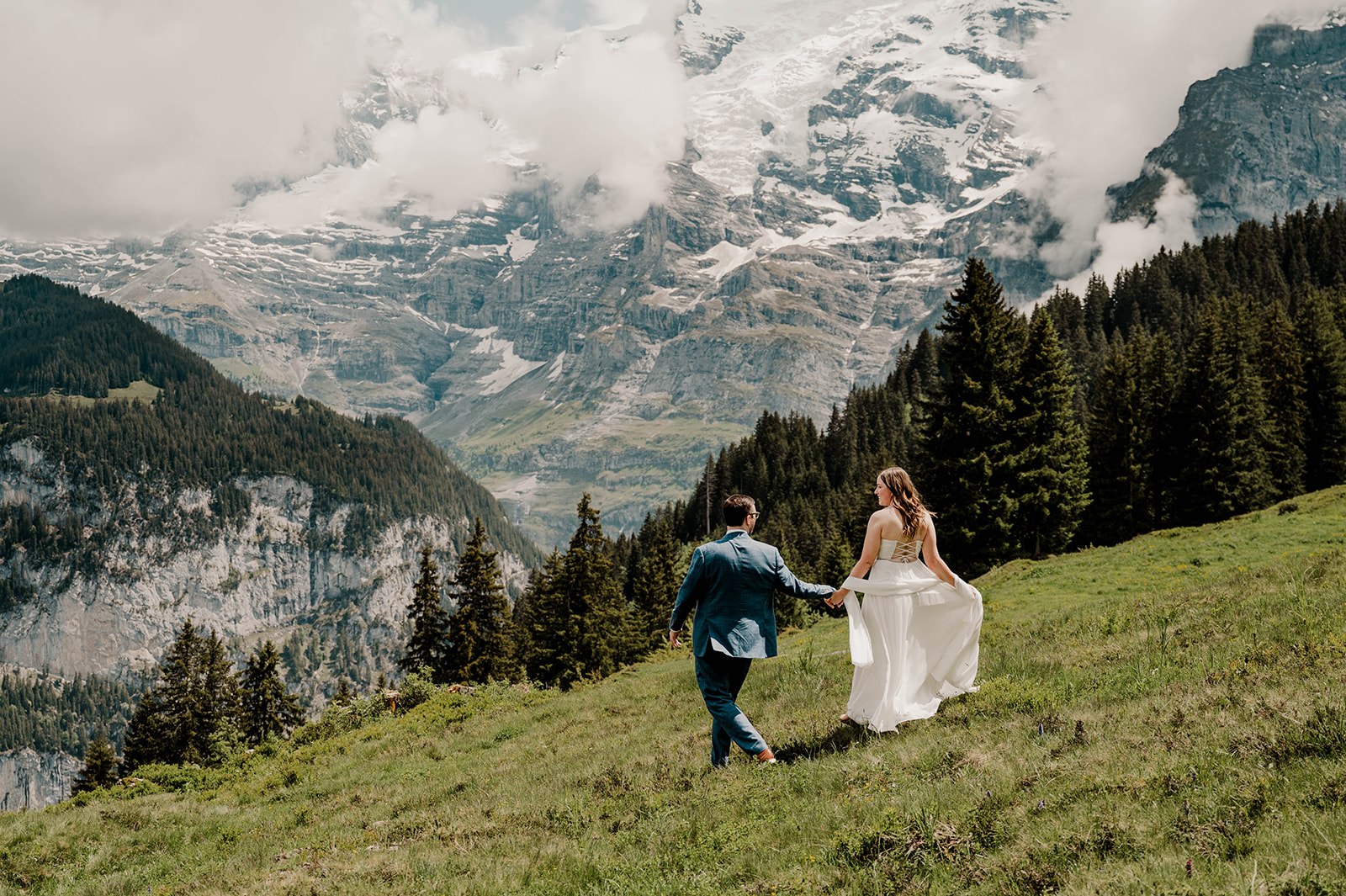 Mürren is the perfect backdrop to celebrate a couples love for life and adventure and joining together forever.