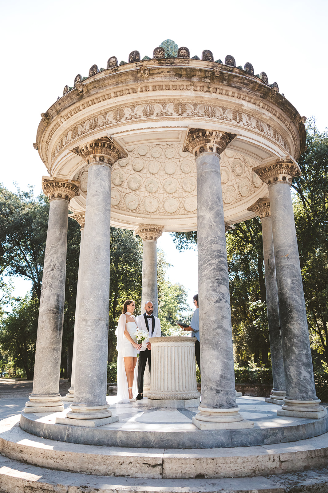 Villa Borghese elopement symbolic ceremony