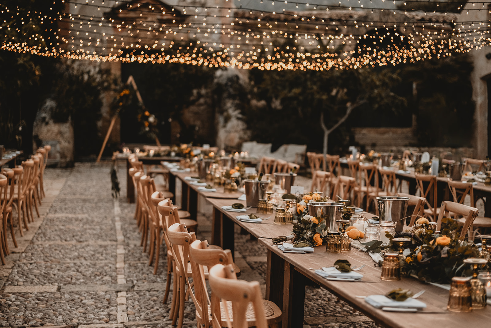 Wedding table at the Tonnara di Scopello