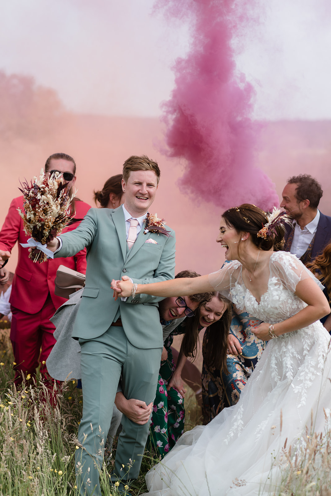 smoke grenades for the bridal party