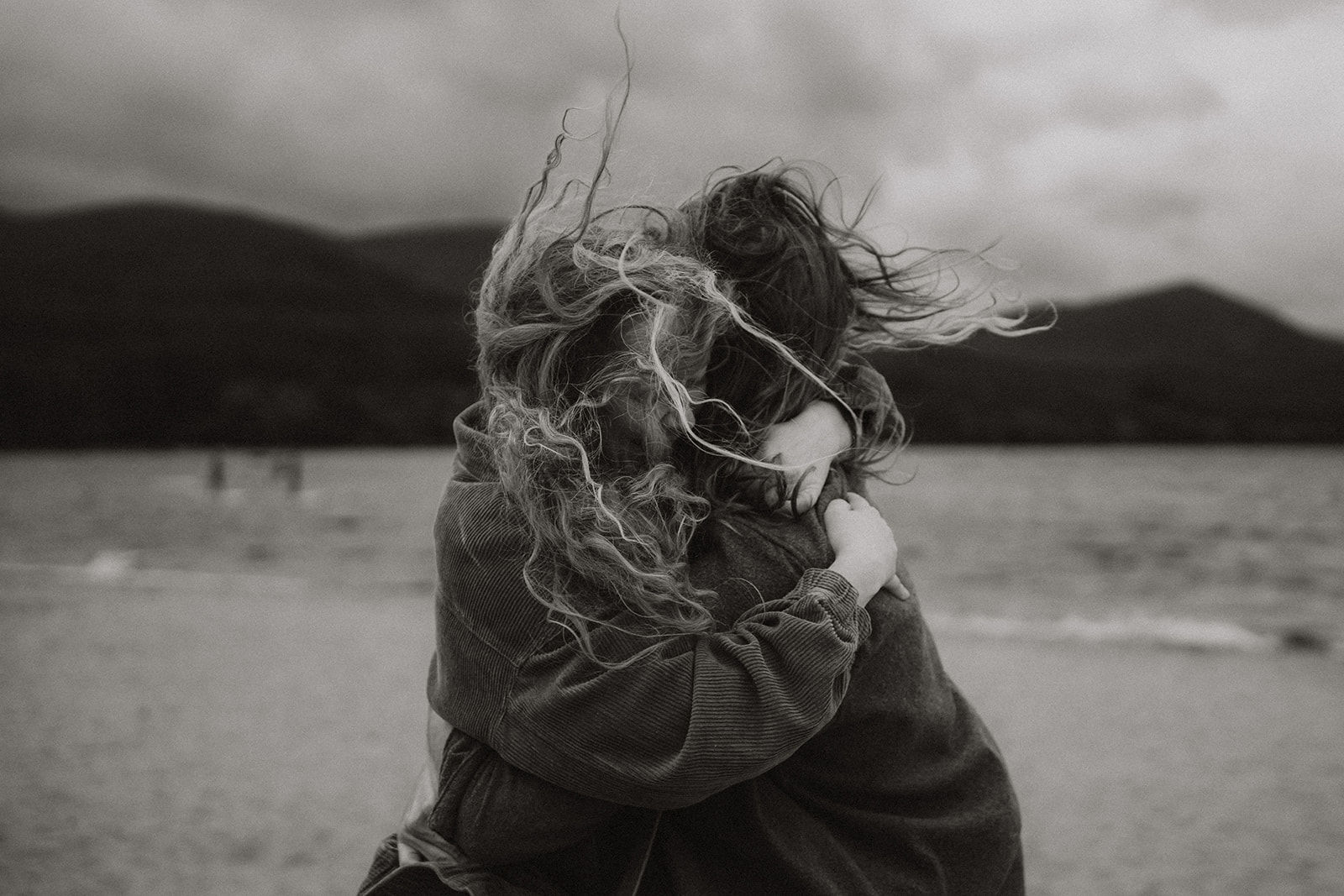 a windy photoshoot at loch morlich, cairngorms