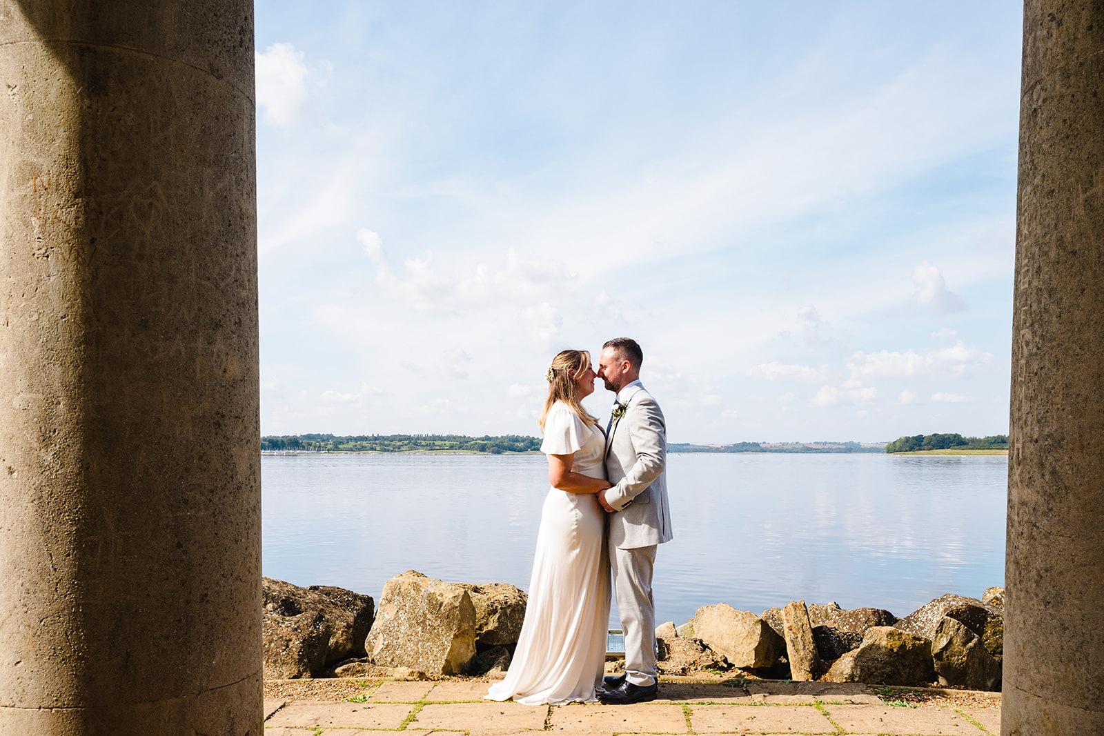 Bride and groom wedding portraits captured by Amanda Forman Photography at Normanton Church