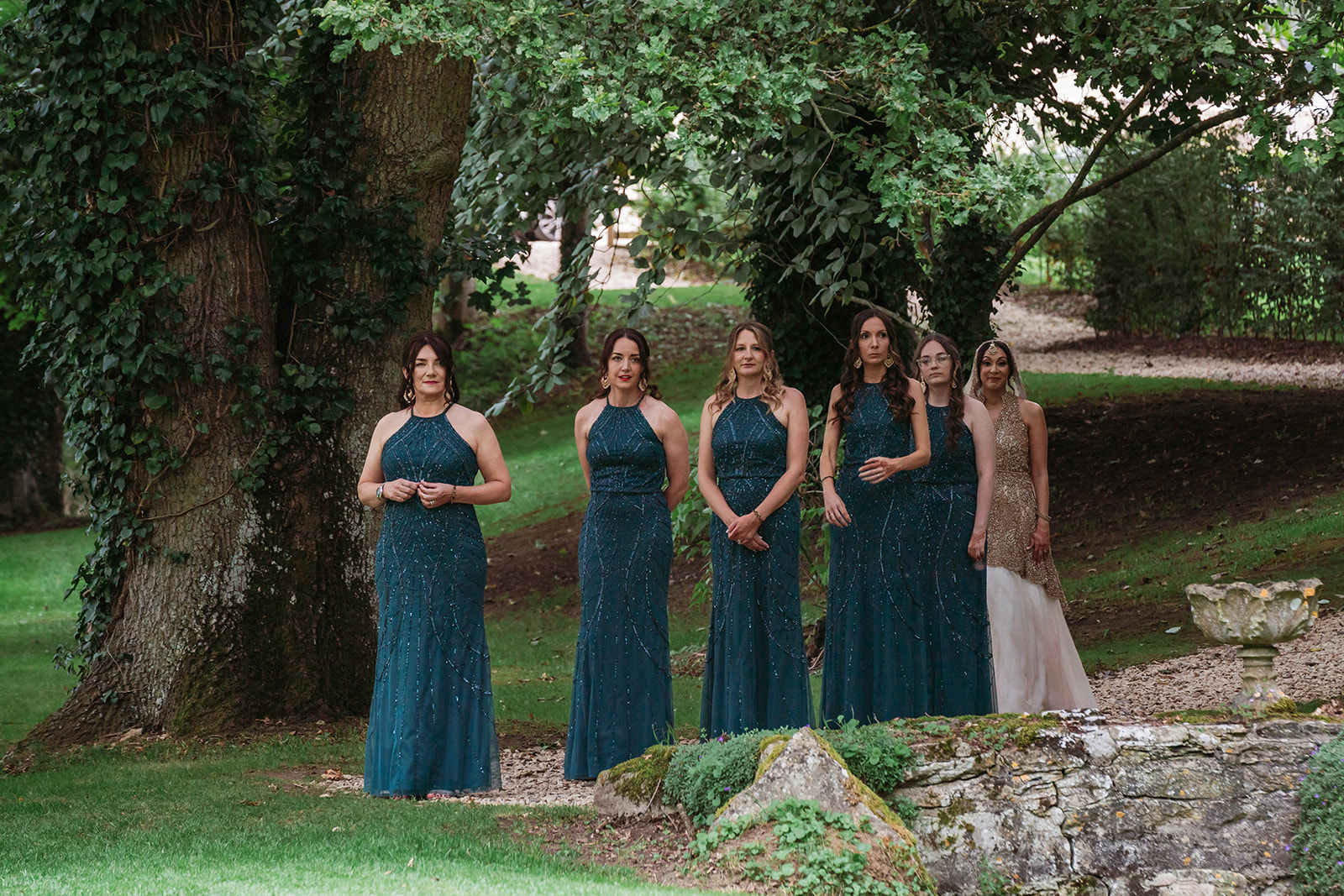 bridesmaids waiting Zara Davis Wedding Photography Waters Edge at Ewen Cotswolds Gloucestershire Cirencester cheltenham